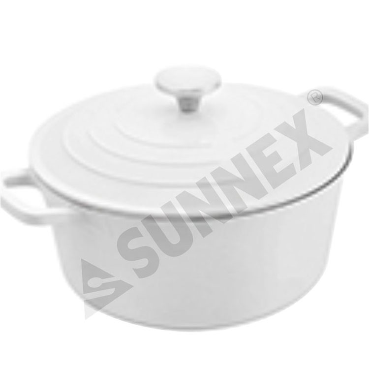 புதிய டிசைன் ஒயிட் கலர் Non Stick Pot Round Casserole